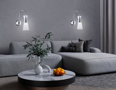 Светильник настенный LH55655 СH/CL хром/прозрачный E14 max 40W 220*90*300