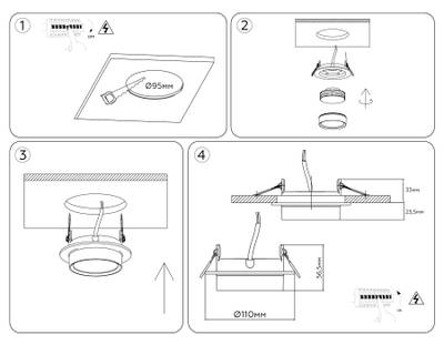 Светильник встраиваемый TN6733 WH белый IP44 GX53 D110*57