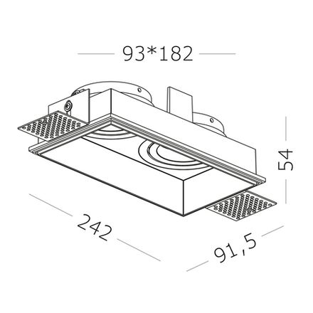 ST262.418.02 Св-к встр. Черный GU10 2*50W IP20 L91,5xW17,2xH5,2 220V Без ламп