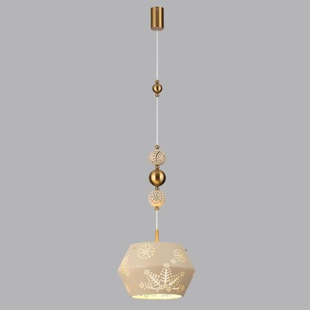 5444/1A PENDANT ODL_EX26 031 бежевый/античная бронза/металл/керамика Подвес E27 1*40W KARELIA