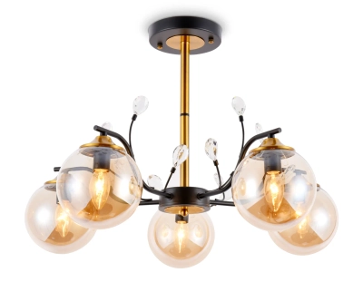 Подвесная люстра TR9072/5 BK/TI черный/янтарь E14 max 40W D620*420
