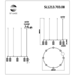 SL1213.703.08 Светильник подвесной ST-Luce Серый/Серый GU10 8*5W 4000K