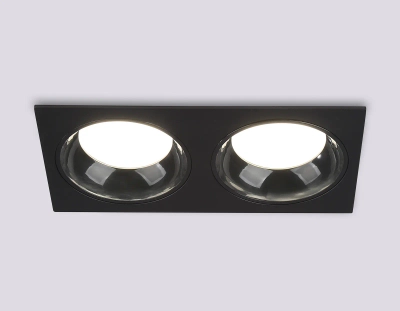 Светильник встраиваемый TN52344/2 SBK/GBK черный песок/черный глянец GX53 max 12W 220*115*25