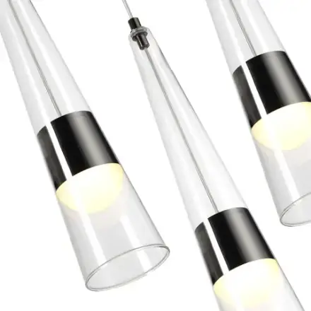 5044/42L L-VISION ODL24 435 глянц.темн.хром/прозрачный/металл/стекло Люстра LED 42W 3000K 4167Лм LUMP