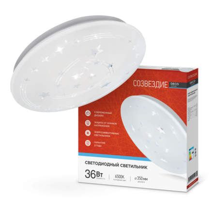 Светильник светодиодный DECO СОЗВЕЗДИЕ 36Вт 6500К 3240лм 230В 380х55мм IN HOME 4690612025018