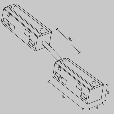Коннектор питания угловой гибкий 15см Exility белый, TRA034CPC-42W-15-1. TM Maytoni