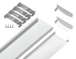 Алюминиевый профиль накладной гибкий GP1600WH белый/матовый рассеиватель 2000*18*4, 2 заглушки, 4 крепления в комплекте (для ленты до 15мм)