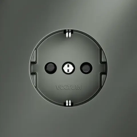 VLS040206 Розетка встраиваемая VOLTUM S70 с заземлением и защитными шторками, 16А, (титан). (ТМ Maytoni)