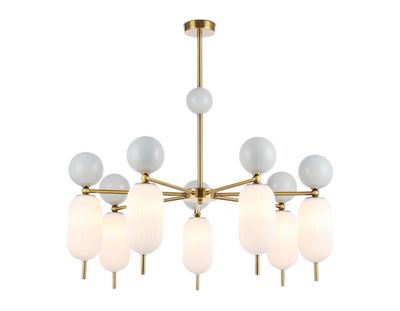 Светильник на штанге LH53106/7 BS/GR/FR латунь/серый/белый матовый G9*7 max 28W D800*800