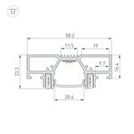 Профиль STRETCH-20-CEIL-D-CENTER-2000 WHITE (Arlight, Алюминий)