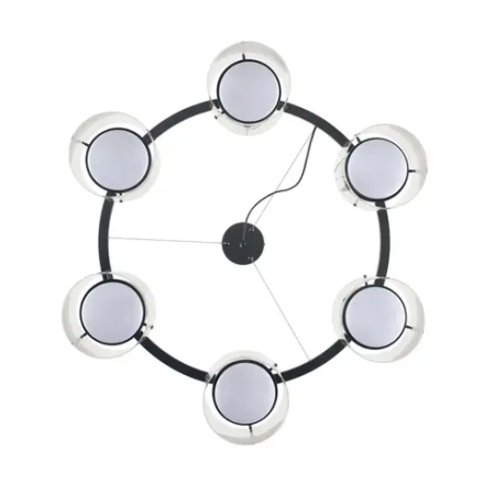 8232/6 COMFI LN26 230 черный/прозрачный, металл/стекло Светильник подвесной LED GX70 6*10W 220V NATALINA