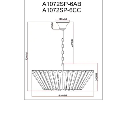 Подвесная люстра Arte Lamp FLORIZEL A1072SP-6AB, 6хE14