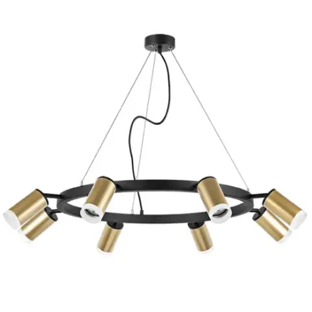 LR0184080 Люстра RULLO 8х50W GU10 ЧЕРНЫЙ/ЗОЛОТО (571018+214440-8+202430-8)