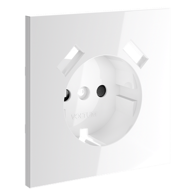 VLS000901 Накладка для розетки с заземлением и защитными шторками, с USB A+A, S70 (белый глянцевый). (ТМ Maytoni)
