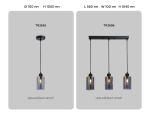 Подвесной светильник в стиле лофт TR3698/3 BK/SM черный/дымчатый E27*3 max 40W 560*100*1040