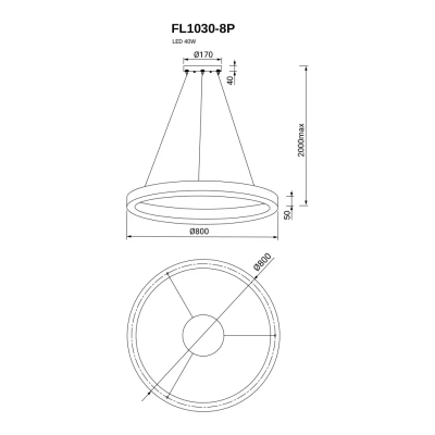 Подвесная люстра Modum FL1030-8P, LED