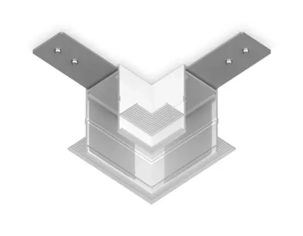 Коннектор угловой для встраиваемого шинопровода под ГКЛ 12,6мм Magnetic 220V GL1039 WH белый 80*80*47 (соединители в комплекте)