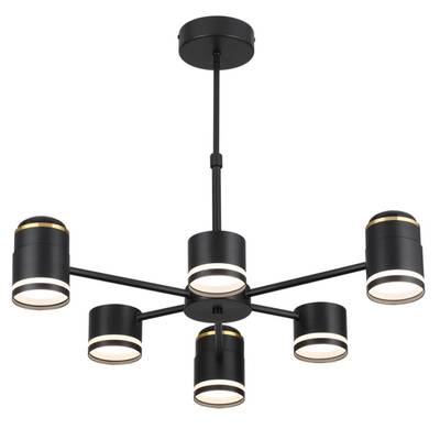 8234/6C COMFI LN25 черный, металл/акрил Люстра потолочная LED GX53 6*10W + LED-проектор 3*5W 2700К 220V VIRSAVA