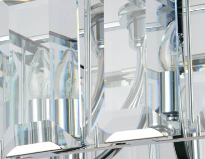 Подвесная люстра с хрусталем TR5148 CH/CL хром/прозрачный E14/6 max 40W 500*500*1000