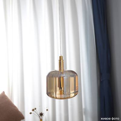 Светильник подвесной Crystal Lux BOX SP1 GOLD/AMBER 1272/201