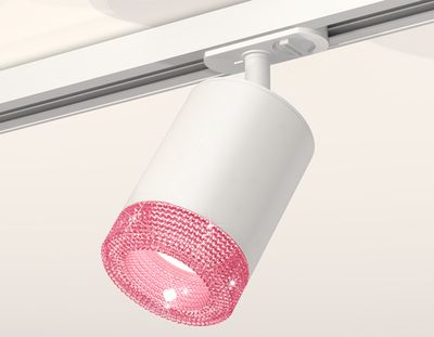 Комплект трекового светильника с композитным хрусталем XT7421010 SWH/PI белый песок/розовый  MR16 GU5.3 (A2536, C7421, N7193)