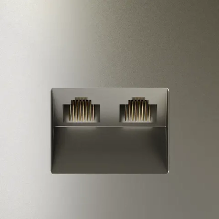 VLS060204 Розетка компьютерная встраиваемая VOLTUM S70 двойная RJ45+RJ45 кат.6, (шелк). (ТМ Maytoni)