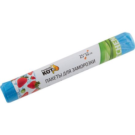 Пакеты для заморозки "РЫЖИЙ КОТ" 25*32см, 30шт/рул, ПНД (Минимальная отгрузка 50 шт)