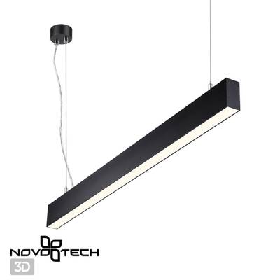 358880 OVER NT22 211 черный Светильник подвесной светодиодный (длина подвесов 1,2м) IP20 LED 4000K 30W вниз + 12W вверх 220V ITER