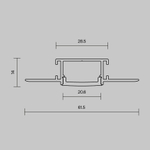Алюминиевый профиль встраиваемый с боковым изгибом ALM-6214SB-S-2M, 636003. TM Maytoni