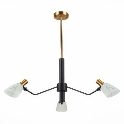 SLE205403-03 Люстра подвесная Черный, Латунь/Белый E14 3*60W