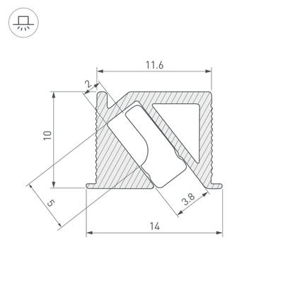Профиль SL-BEVEL-H10-F14-2000 ANOD BLACK (Arlight, Алюминий)