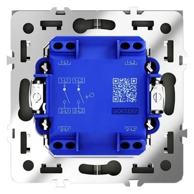 VLS020106 Выключатель встраиваемый VOLTUM S70 двухклавишный 10А, (титан). (ТМ Maytoni)
