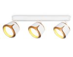 Настенно-потолочный  поворотный спот со сменной лампой  TN71235/3 WH/GD белый/золото GX53/3 380*100*147