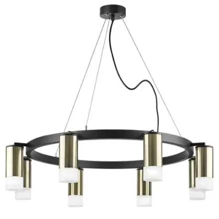 LR0183181 Люстра RULLO 8х50W GU10 ЧЕРНЫЙ/БРОНЗА (571018+214431-8+202431-8)