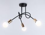 Потолочный светильник в стиле лофт TR80415/3 BK/GD черный/золото E27/3 max 60W D670*370