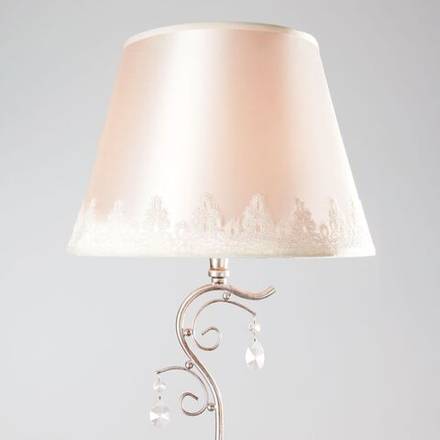 Классический торшер с абажуром 01023/1 серебро, E14х1