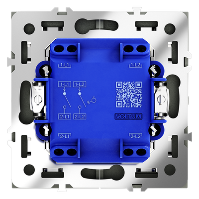 VLS020608 Выключатель с самовозвратом встраиваемый VOLTUM S70 двухклавишный 10А, (черный матовый) (ТМ Maytoni)