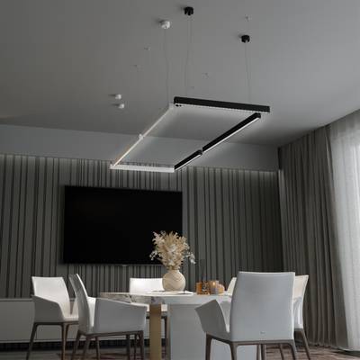 358875 OVER NT22 404 белый Светильник накладной/подвесной светодиодный (длина подвесов 1,2м) IP20 LED 4000K 30W 220V ITER