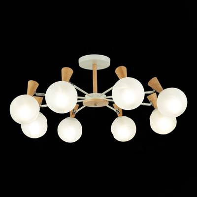 SLE220702-08 Люстра потолочная Белый, Светлое дерево/Белый E14 8*40W