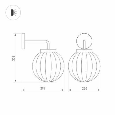 Светильник LGD-PEARL-WALL-7W Warm3000 (GR, 164 deg, 230V) (Arlight, IP65 Металл, 3 года)