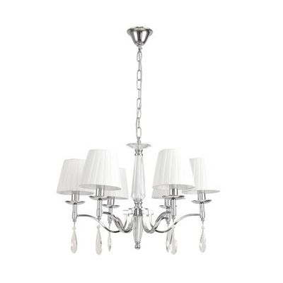 8316/6 CLASSI LN26 058 хром/белый, металл/хрусталь/текстиль Люстра E14 6*40W 220V MAGDA