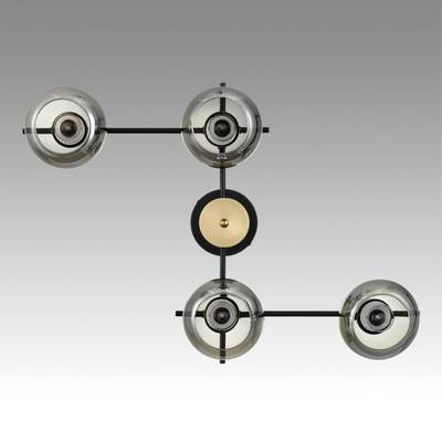 8059/4C COMFI LN24 черный, медь/дымчатый металл/стекло Люстра потолочная E27 4*60W 220V EMINA