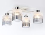 Светильник потолочный TR303205/4 WH/CH/SM/FR белый/хром/дымчатый/белый матовый E27*4 max 60W 370*370*200
