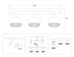 Светильник накладной TN71295/3 BK/GD черный/золото GX53/3 max 12W 400*95*137