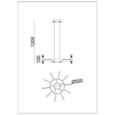Подвесная люстра Arte lamp EMPIRE A2482SP-20BK, 1хLED