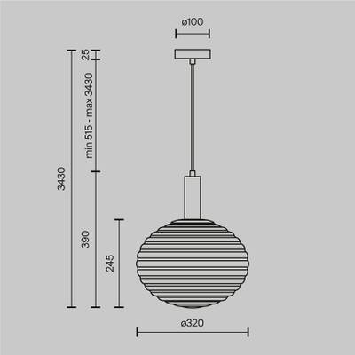 Подвесной светильник Reels E27х1, MOD268PL-01B. TM Maytoni