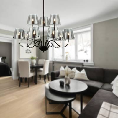 6570/9C MODERNI LN25 черный/дымчатый/металл/стекло Люстра потолочная G9 9*20W 220V SMOKY