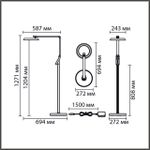 8332/15FL LEDIO темно-серый, металл/пластик Торшер LED 15W 3000/4000/6000K ССТ/диммер/LCD 220-240V GENRI