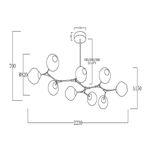 SLE154843-09 Светильник подвесной Черный/Дымчатый E27 9*40W