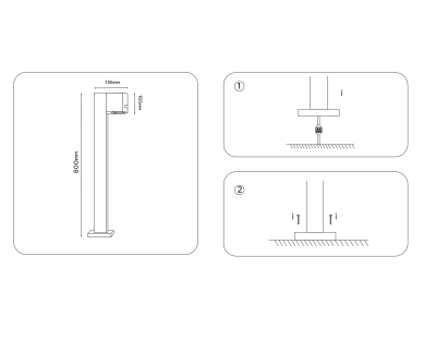 Светильник уличный ландшафтный ST3754 BK черный IP54 GU10 max 35W 136*105*800